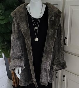 French silver Faux Fur Coat -